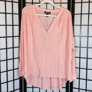 NINE WEST V NECK BLOUSE BUTTON UP